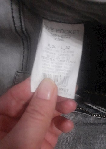 Gri Erkek Denim Pantolon, Kemerli, Normal Kesim - Görsel 3