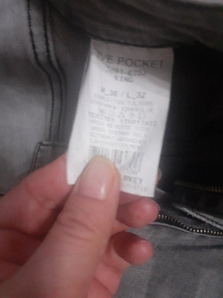 Gri Erkek Denim Pantolon, Kemerli, Normal Kesim - Görsel 3