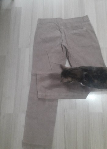 Kemerli Erkek Kahvereng fitillii Rahat Pantolon - Görsel 3