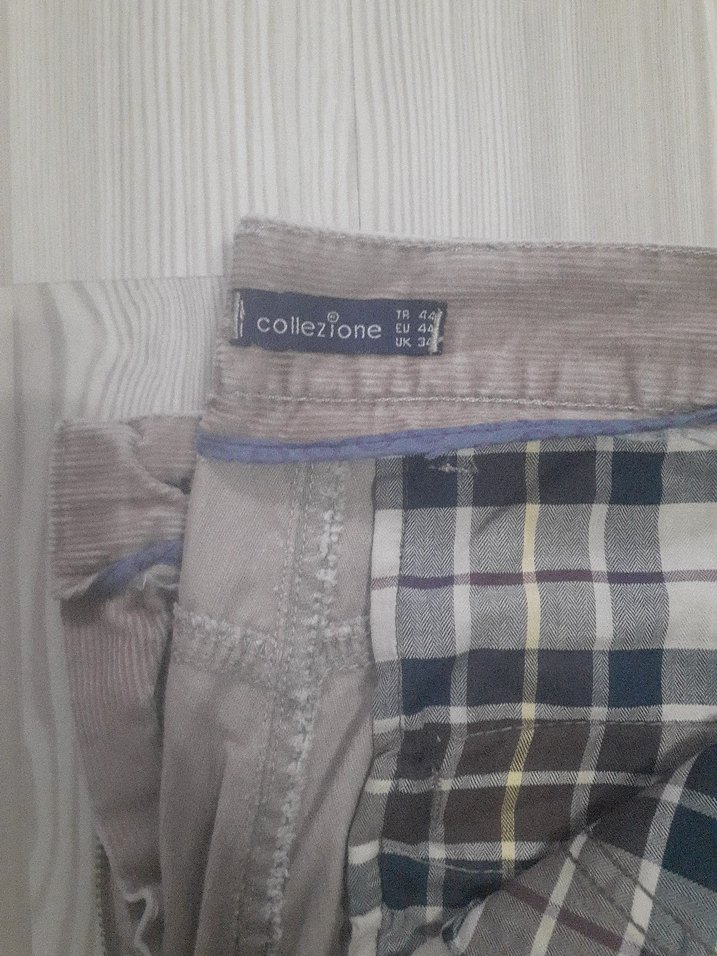 Kemerli Erkek Kahvereng fitillii Rahat Pantolon - Görsel 2