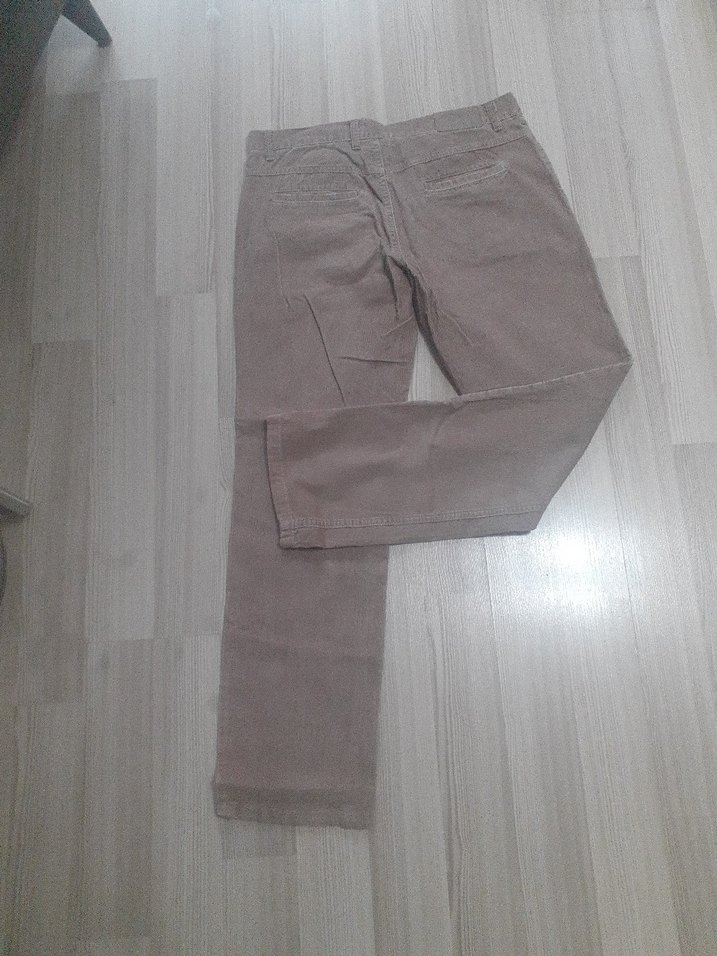 Kemerli Erkek Kahvereng fitillii Rahat Pantolon - Görsel 4