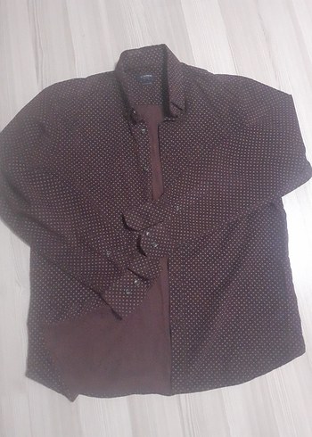 Bordo Düğmeli Erkek Gömlek - Görsel 2