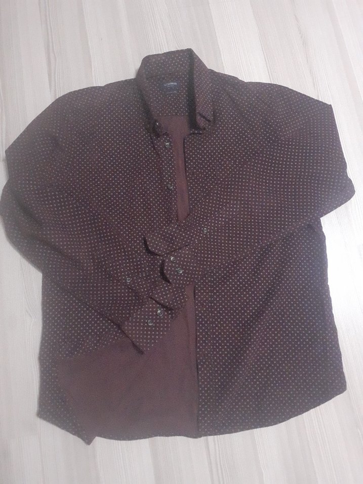 Bordo Düğmeli Erkek Gömlek - Görsel 2