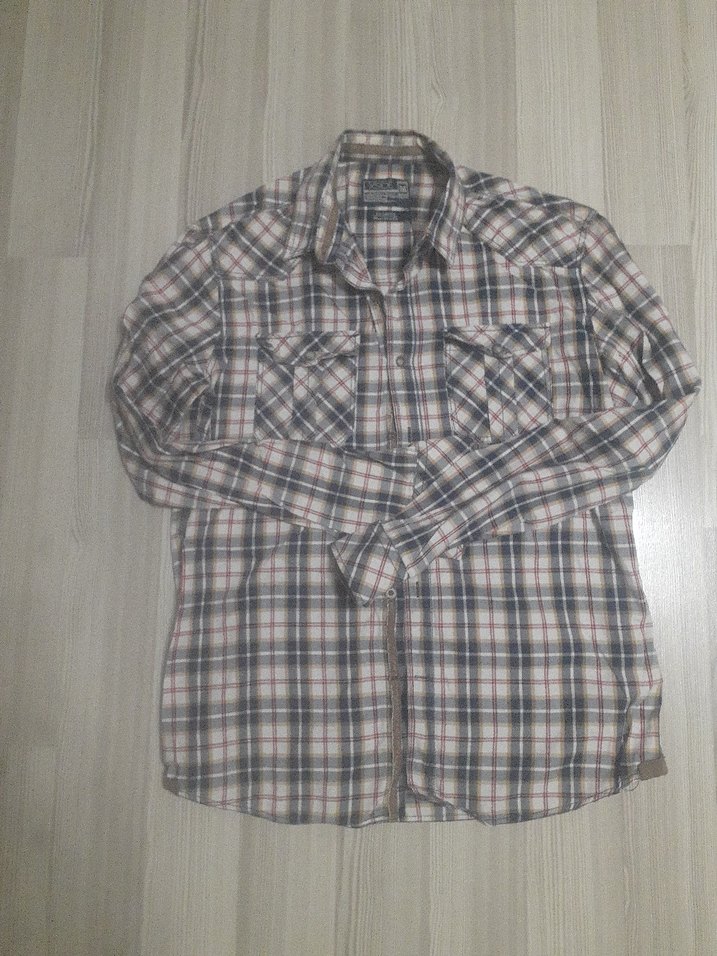 Gri Kareli Uzun Kollu Erkek Gömlek - Görsel 2