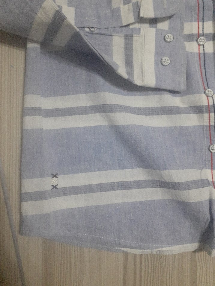 Gri Çizgili Kısa Kollu Erkek Gömlek - Görsel 4