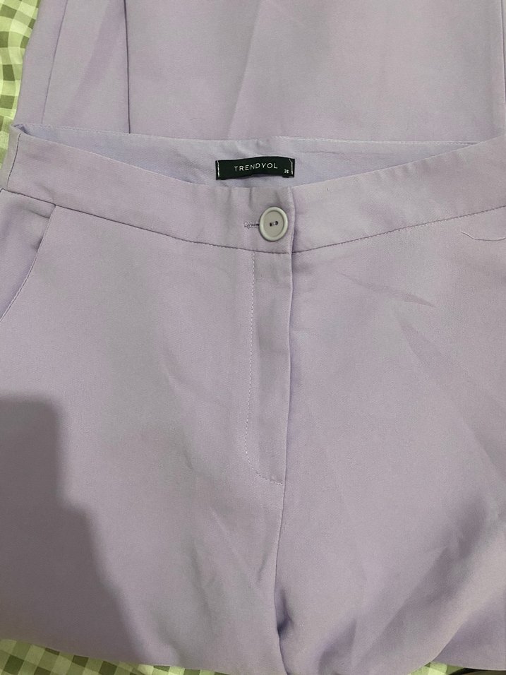 Lila Kumaş Pantolon - Görsel 2