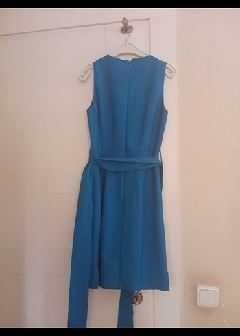 Mavi Kemerli Mini Elbise - Görsel 3