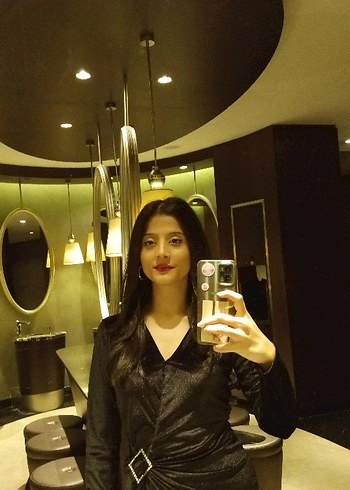 Siyah kadife parlak tokalı Mini Elbise - Görsel 3