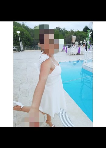 xl Beden beyaz Renk V Yaka Mini Beyaz Bohem Elbise