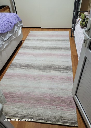 Diğer Çağdaş Pembe Gri Batik Desenli Halı