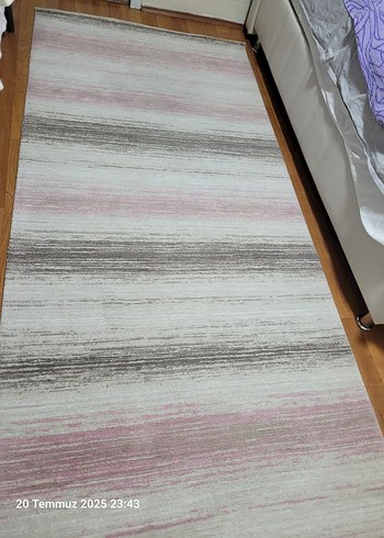 Beden çeşitli Renk Çağdaş Pembe Gri Batik Desenli Halı