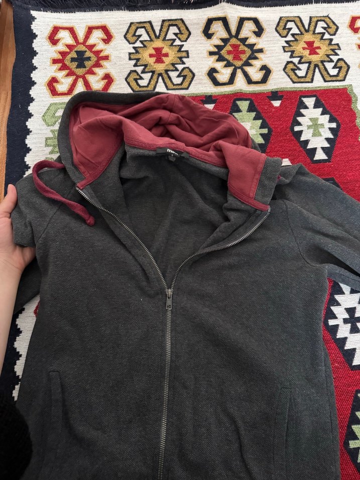 Fermuarlı kapüşonlu hırka - Görsel 5