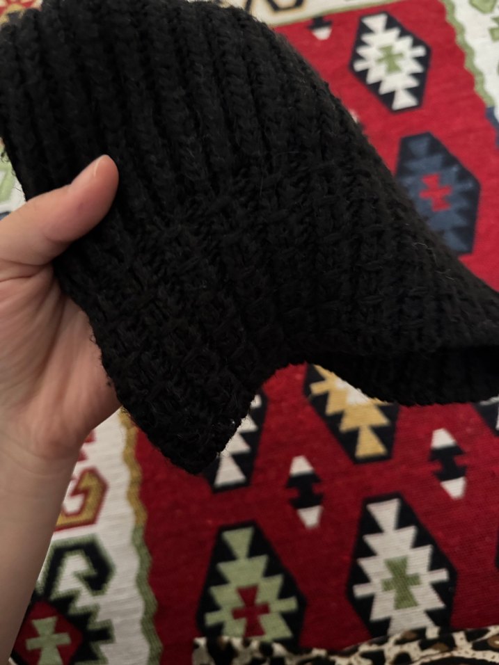 Siyah Örgü Kadın Bere - Görsel 2