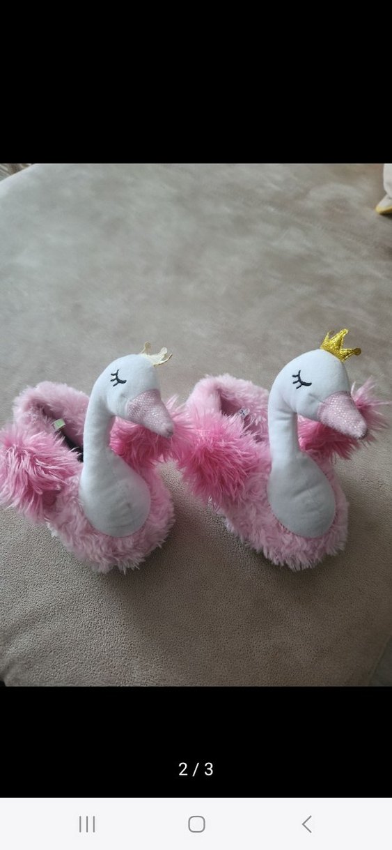 Kızlar için Pembe Kuğu Figürlü Sıcak Terlik - Görsel 2