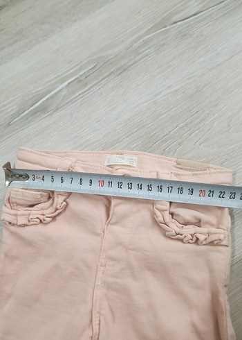 Kız Çocuk Bej Pamuklu Fırfırlı Pantolon - Görsel 4