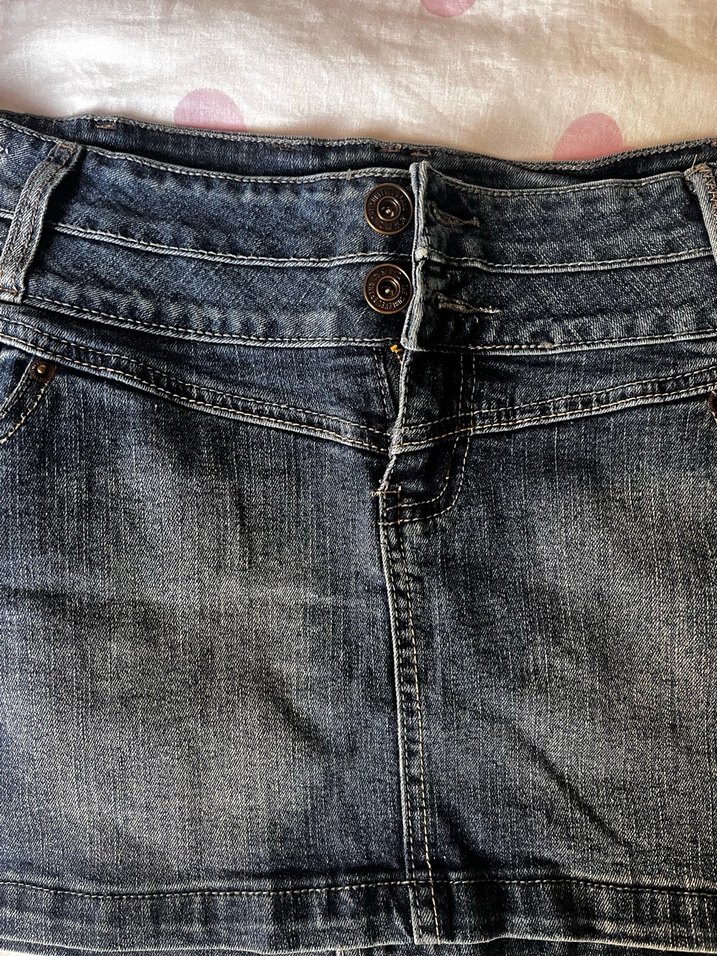 Y2k vintage mini mavi kot etek - Görsel 5