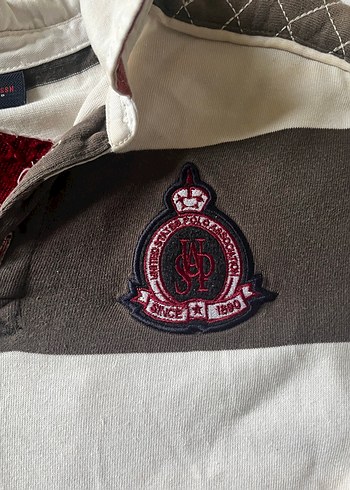 Çizgili yakalı uzun vintage uzun kollu - Görsel 6