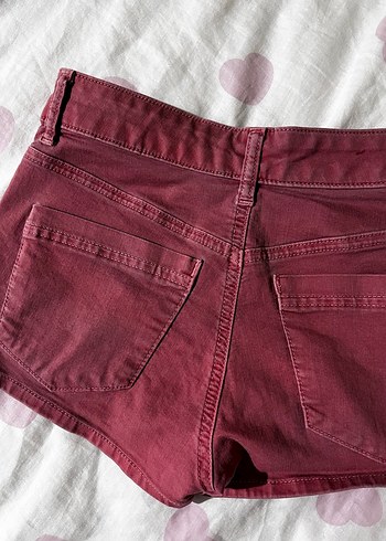 Pembe vintage Mini kot Şort - Görsel 3