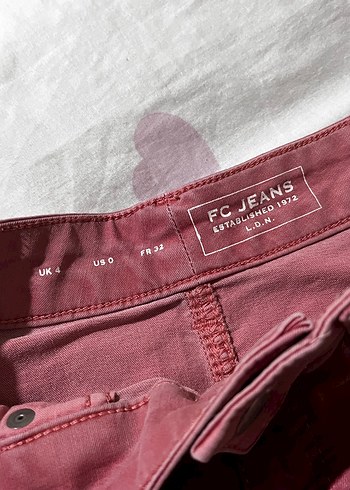 Pembe vintage Mini kot Şort - Görsel 2