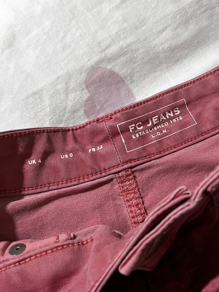 Pembe vintage Mini kot Şort - Görsel 2