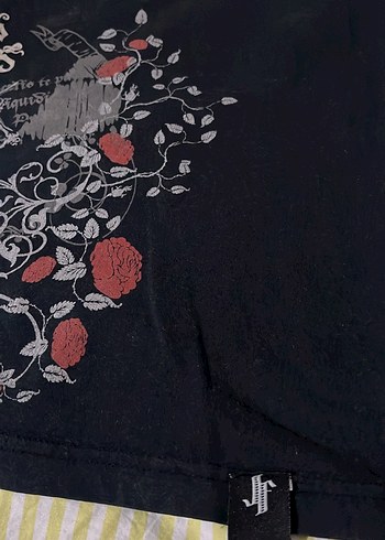 Siyah Baskılı vinatge koleksiyon Tişört - Görsel 2