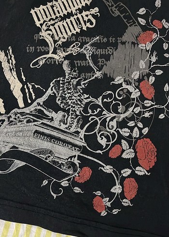 Siyah Baskılı vinatge koleksiyon Tişört - Görsel 3