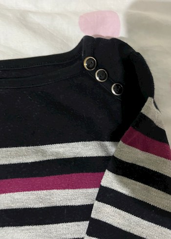 Çizgili Vücuda Oturan Gri Kadın Kazak - Görsel 4