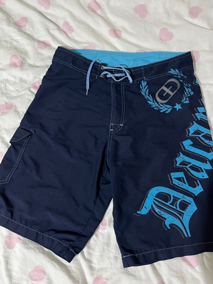 Mavi Bağcıklı billabong benzeri yazılı şort - Görsel 2