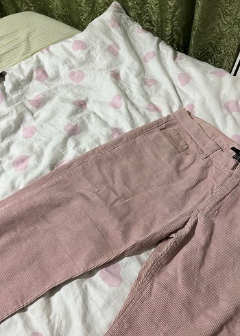 Düğmeli Bej Kadın Keten Pantolon Ispanyol - Görsel 2