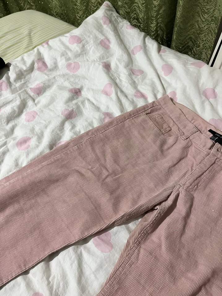 Düğmeli Bej Kadın Keten Pantolon Ispanyol - Görsel 2