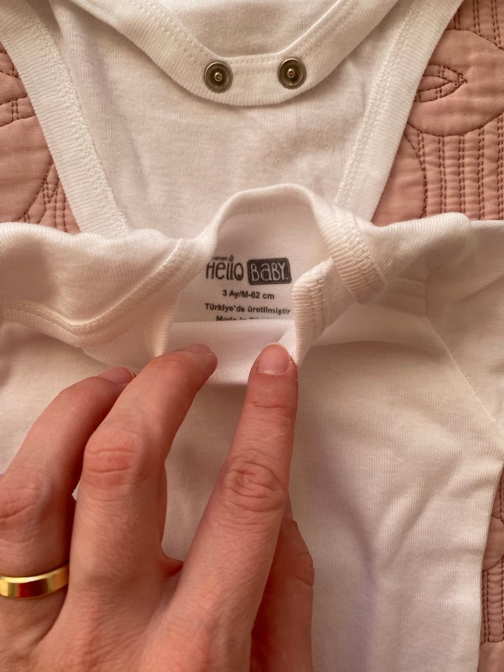 Bebek Erkek Beyaz Pamuklu Kısa Kollu Body - Görsel 3