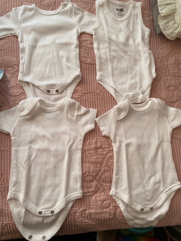 Bebek Erkek Beyaz Pamuklu Kısa Kollu Body - Görsel 4