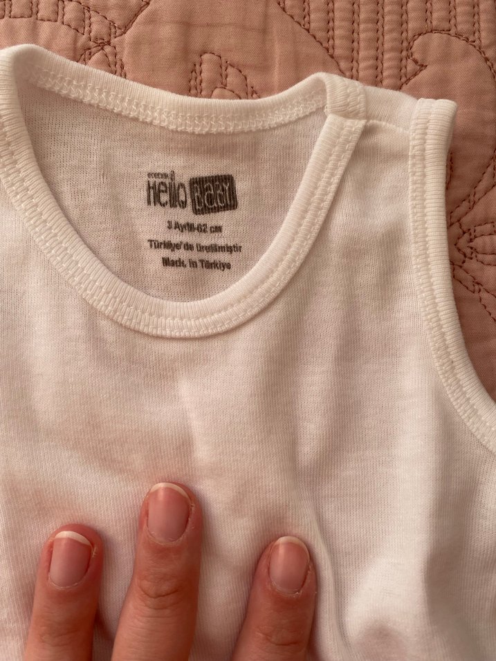 Bebek Erkek Beyaz Pamuklu Kısa Kollu Body - Görsel 2