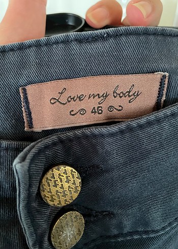 Düğmeli Kadın Lacivert Boyfriend Pantolon - Görsel 4