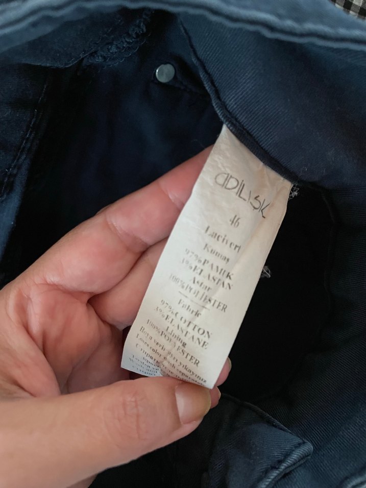 Düğmeli Kadın Lacivert Boyfriend Pantolon - Görsel 3