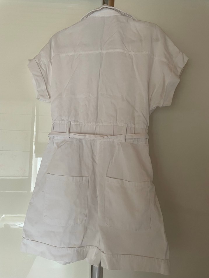 Beyaz  Kısa Tulum - Görsel 4