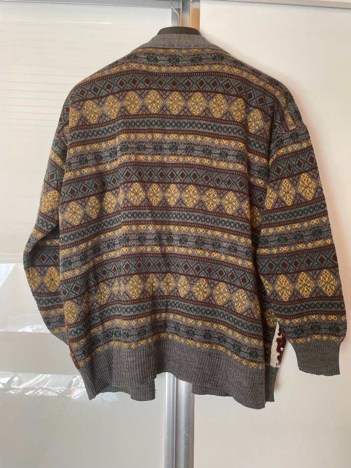 Bohem Desenli Kadın Hırka, Rahat Kesim, Midi Boy - Görsel 3