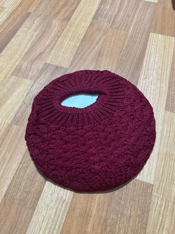 Bordo Örgü Kadın Bere - Görsel 2