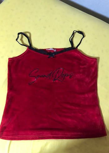 LC Waikiki Kırmızı Kadın Mini Kadife Pijama Takımı
