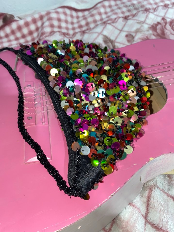 Renkli Payetli Kadın Çanta - Görsel 4