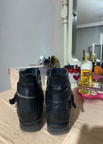 Tokalı Siyah Deri Biker Bot - Görsel 4