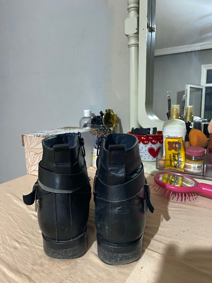 Tokalı Siyah Deri Biker Bot - Görsel 4