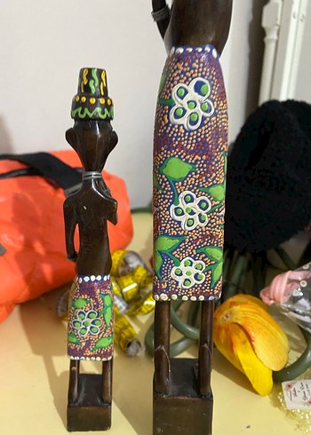 Renkli Desenli Ahşap Figür - Görsel 6