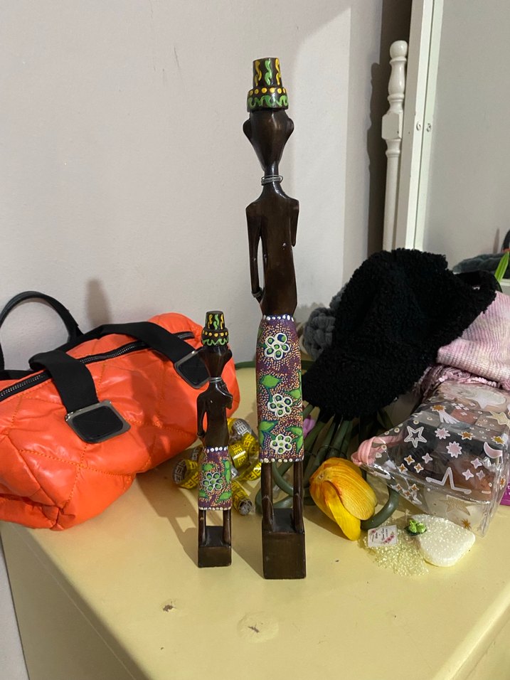 Renkli Desenli Ahşap Figür - Görsel 5