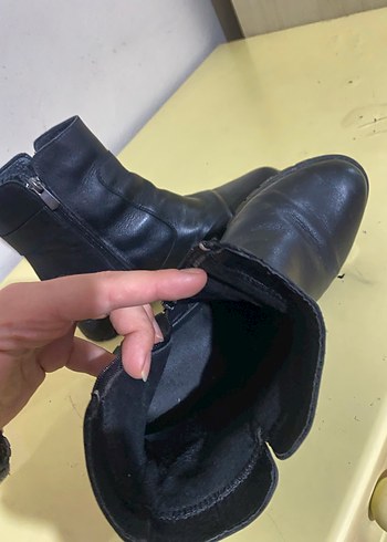 Hakiki Deri Siyah Tokalı Topuklu Kadın Bot - Görsel 7