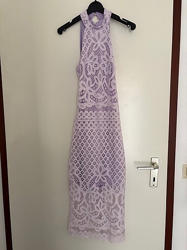 34 Beden Açık lila desenli elbise
