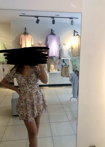 Çiçek Desenli Bej Mini Bohem Elbise - Görsel 5