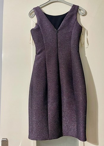 Simli midi abiye elbise - Görsel 4