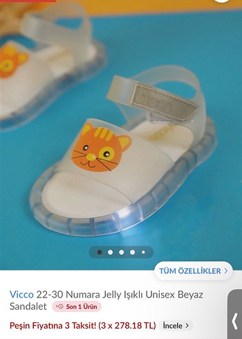 Vicco Işıklı Bebek Cırtcırtlı Sandalet - Görsel 6