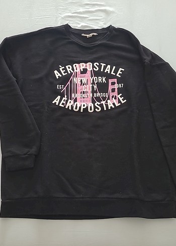 Kadın Pembe Baskılı uzun Kollu siyah Sweatshirt